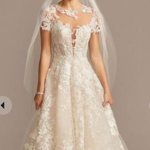 Brand new wedding dress with a veil. Tags still on it